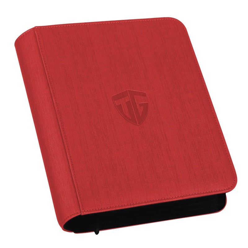 TCGUARD Toploader Binder Holds 112 Toploaders  4 Pocket Top Loader Binders for 3"" x 4"" Rigid Card Holders for Trading Cards or Sports Cards Binder (Red) - Image 1